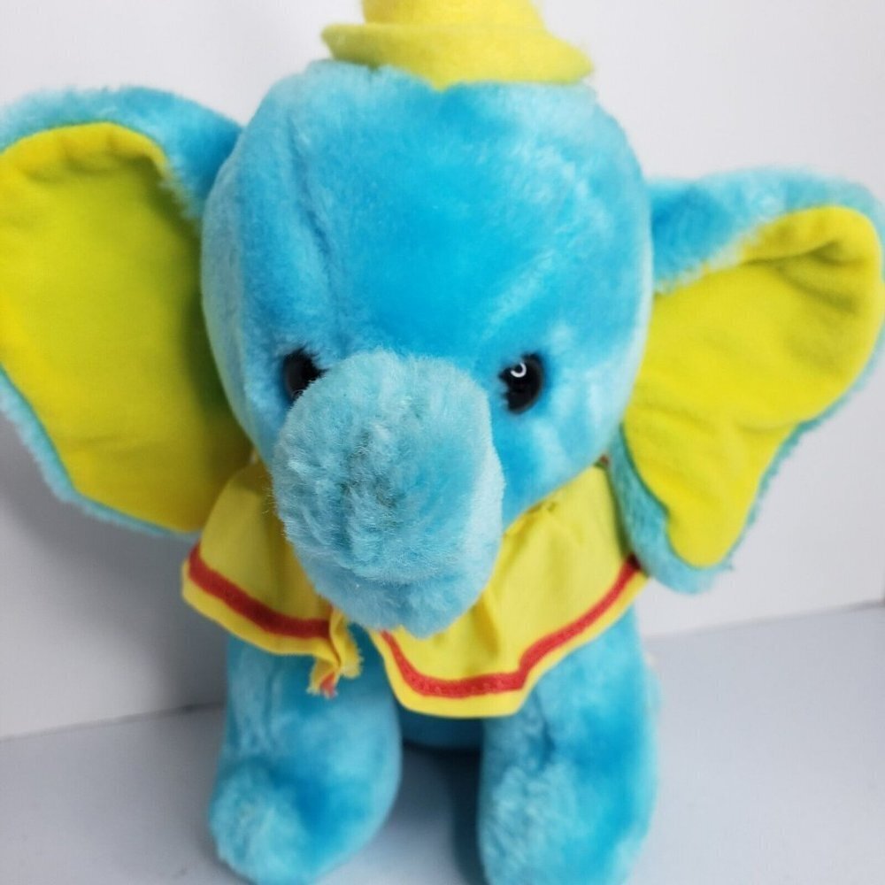 VTG Ringling Bros Circus Blue Elephant Plush Stuffed Animal 80s Souvenir